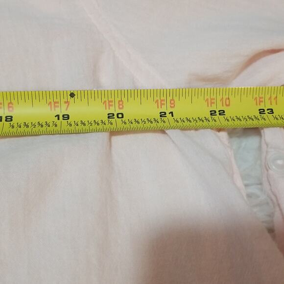 Sundry Light Pink Gauze Cotton Button Down Shirt with Hearts - Picture 6 of 7